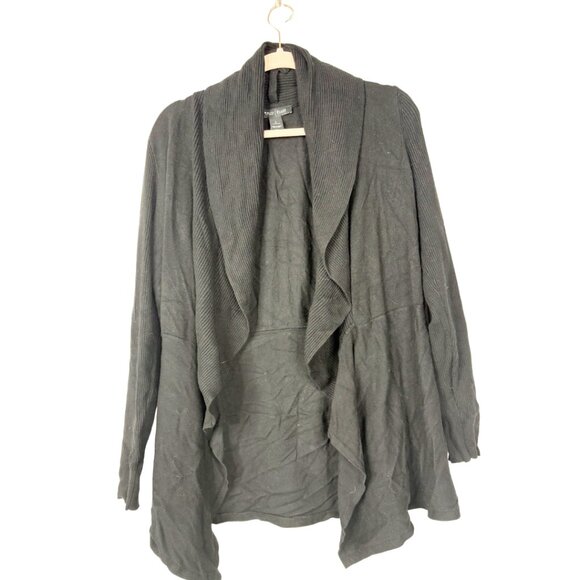 2/$30 White House Black Market Ribbed Shawl Waterfall Open Coccoon Cardi L #9938 - Picture 3 of 9
